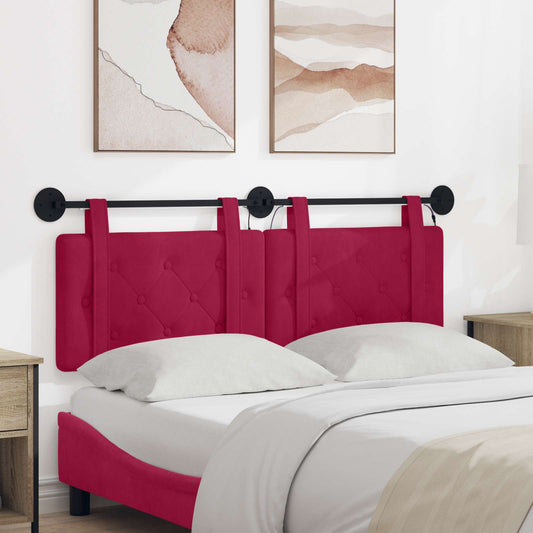 Testiera sospesa Con luce LED Rosso Vino Velluto
