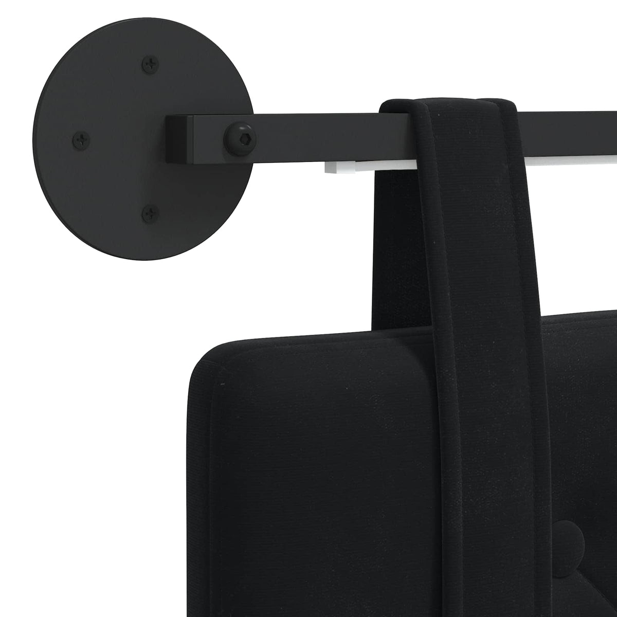 Testiera sospesa Con luce LED Nero Velluto