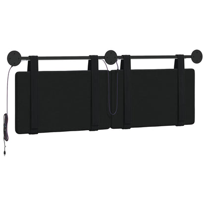 Testiera sospesa Con luce LED Nero Velluto