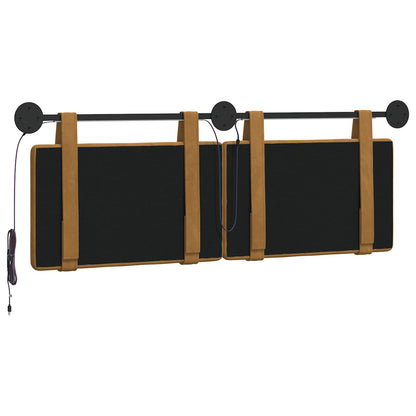 Testiera sospesa Con luce LED Marrone Velluto