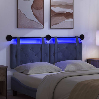 Testiera sospesa Con luce LED Blu Polizia Velluto | homemem39