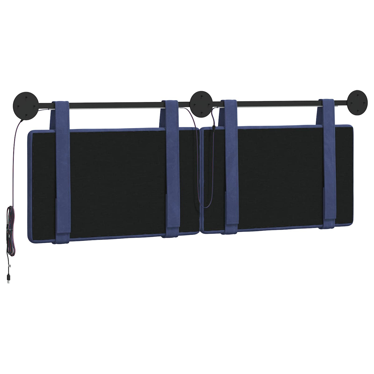 Testiera sospesa Con luce LED Blu Polizia Velluto | homemem39