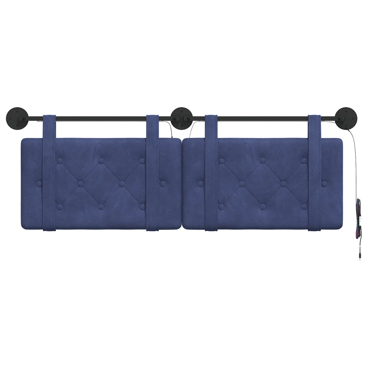 Testiera sospesa Con luce LED Blu Polizia Velluto | homemem39