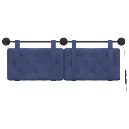 Testiera sospesa Con luce LED Blu Polizia Velluto | homemem39