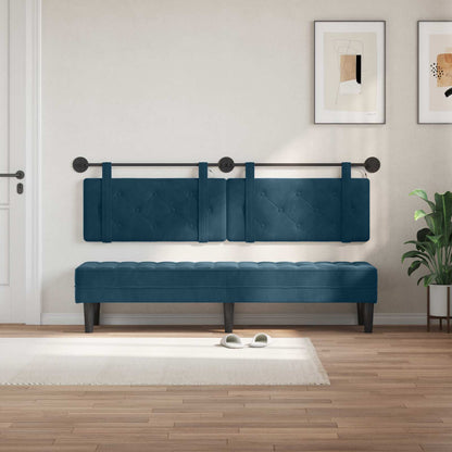 Testiera sospesa Con luce LED Blu Velluto | homemem39