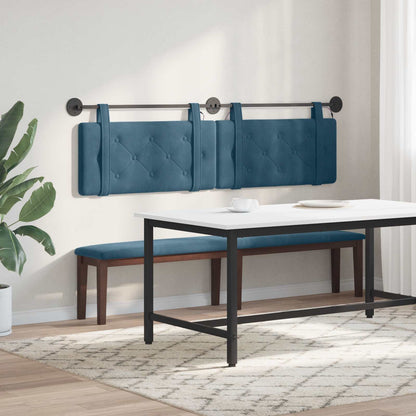 Testiera sospesa Con luce LED Blu Velluto | homemem39
