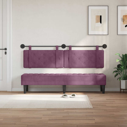 Testiera sospesa Con luce LED Viola Velluto | homemem39
