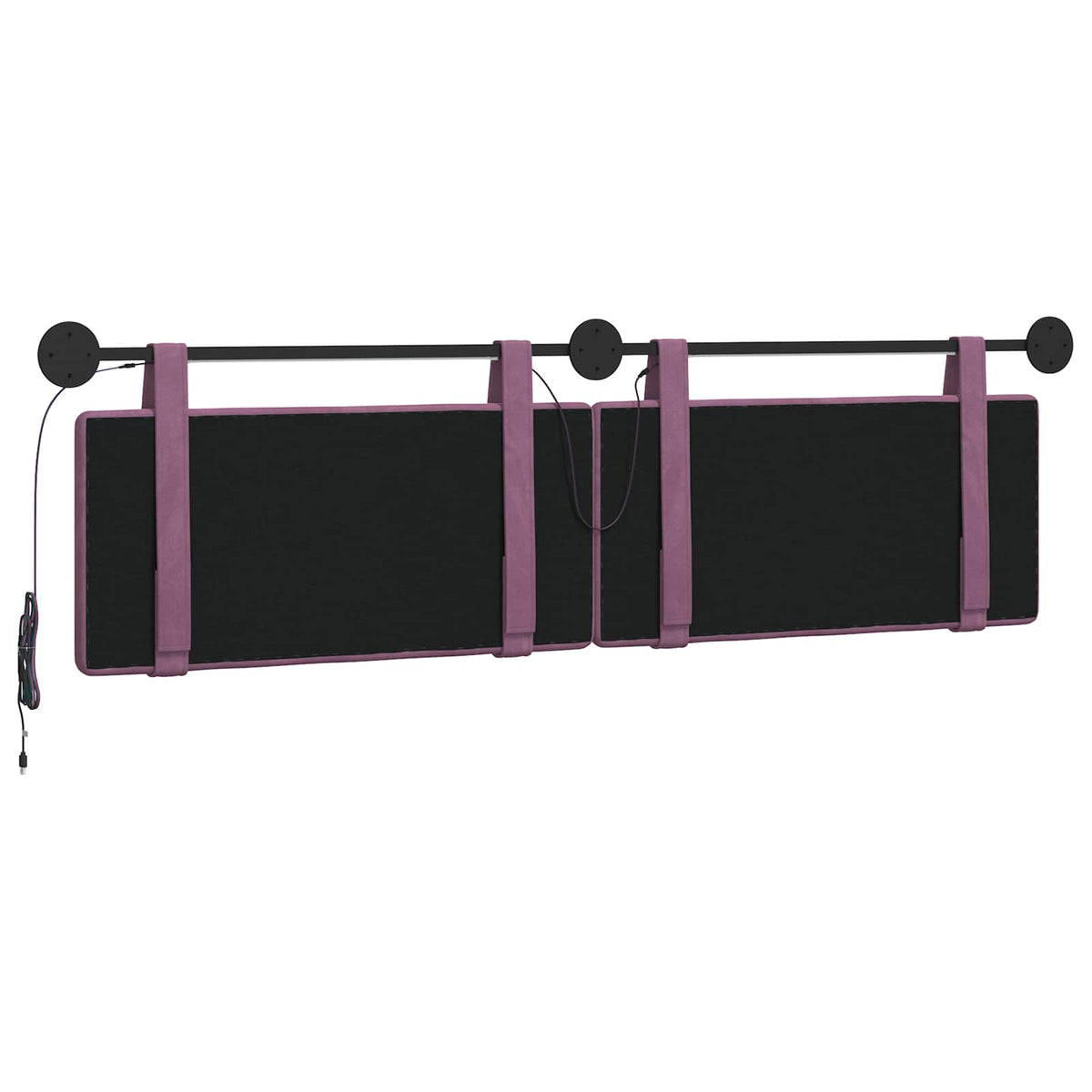 Testiera sospesa Con luce LED Viola Velluto | homemem39