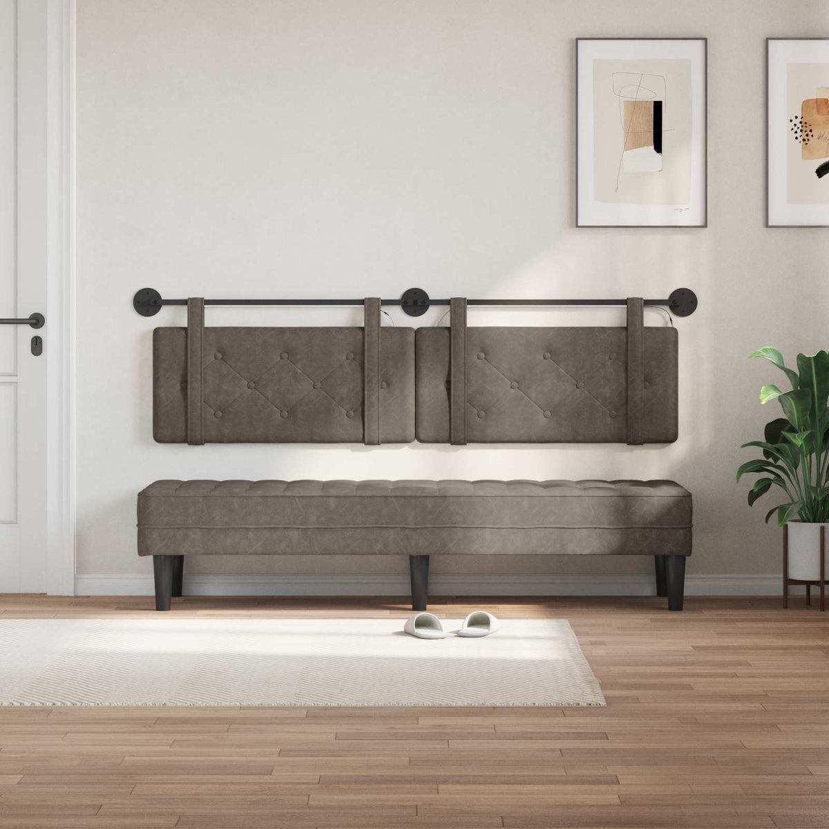 Testiera sospesa Grigio PU Antico | homemem39
