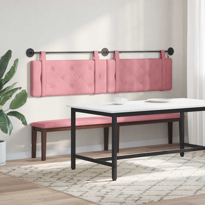 Testiera sospesa Con luce LED Rosa Velluto | homemem39
