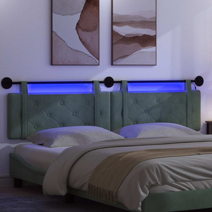 Testiera sospesa Con luce LED Verde Mare Velluto
