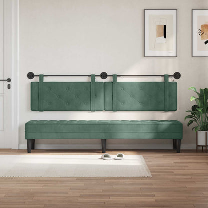 Testiera sospesa Con luce LED Verde Mare Velluto