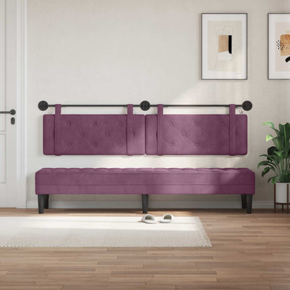 Testiera sospesa Con luce LED Viola Velluto