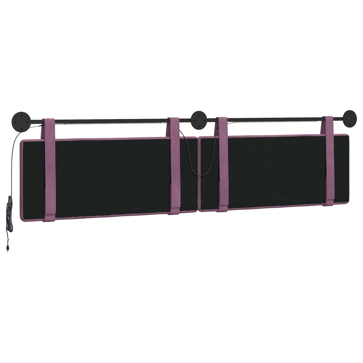 Testiera sospesa Con luce LED Viola Velluto