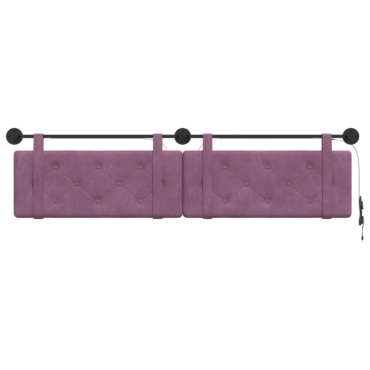 Testiera sospesa Con luce LED Viola Velluto