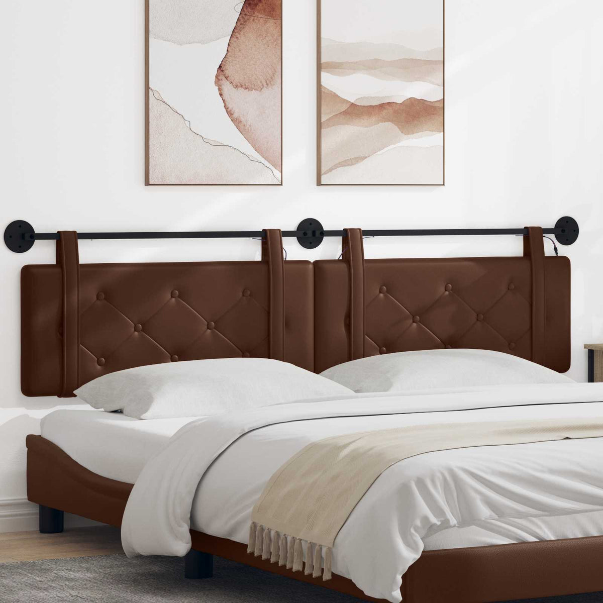 Testiera sospesa Marrone Similpelle | homemem39