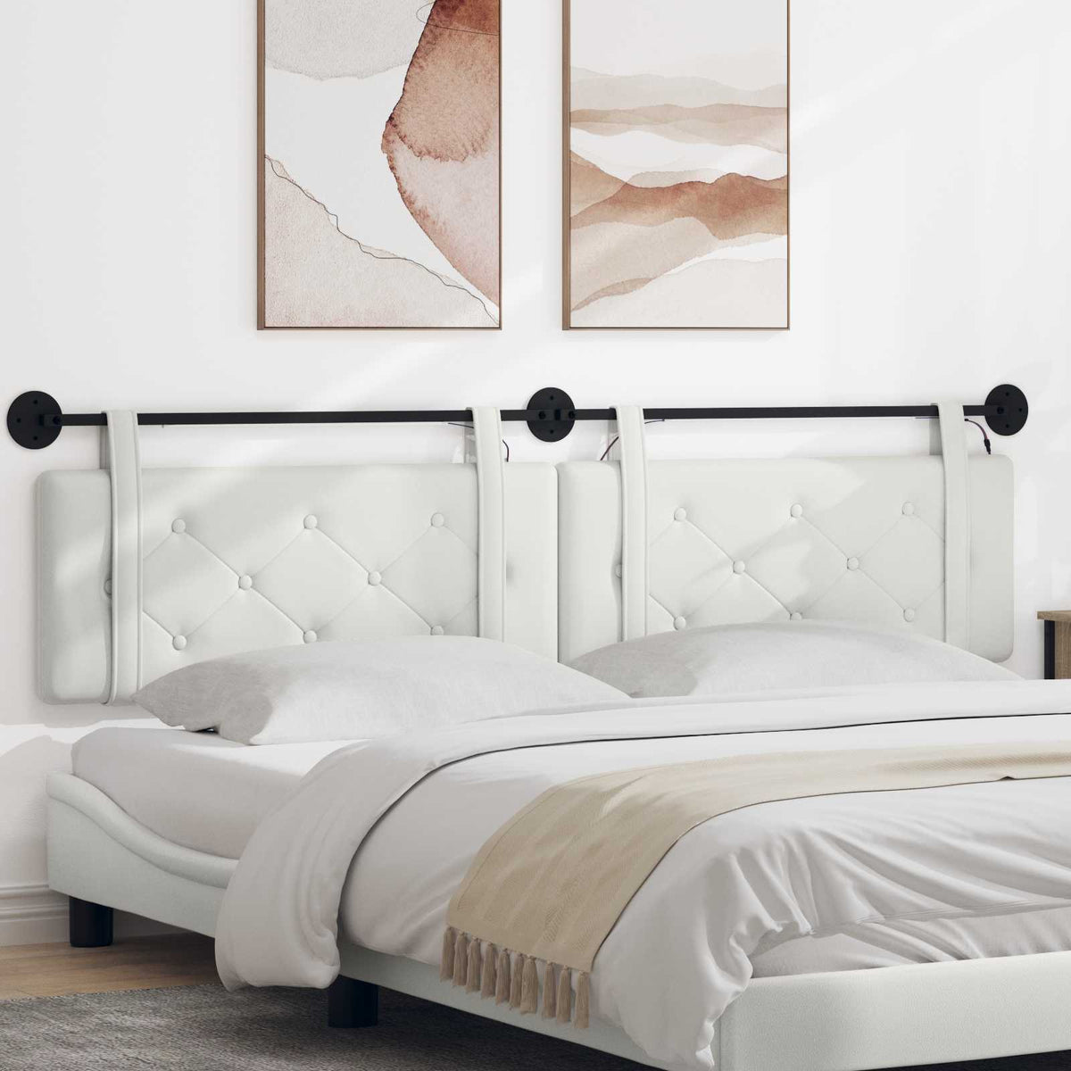 Testiera sospesa Bianco Similpelle | homemem39