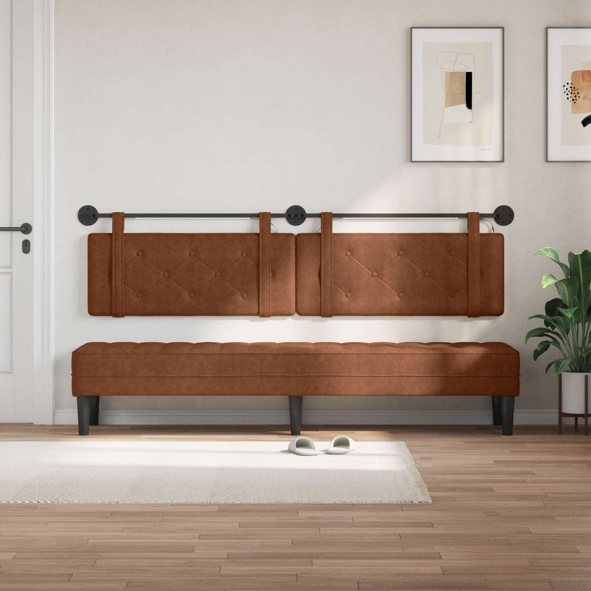 Testiera sospesa Marrone PU Antico | homemem39