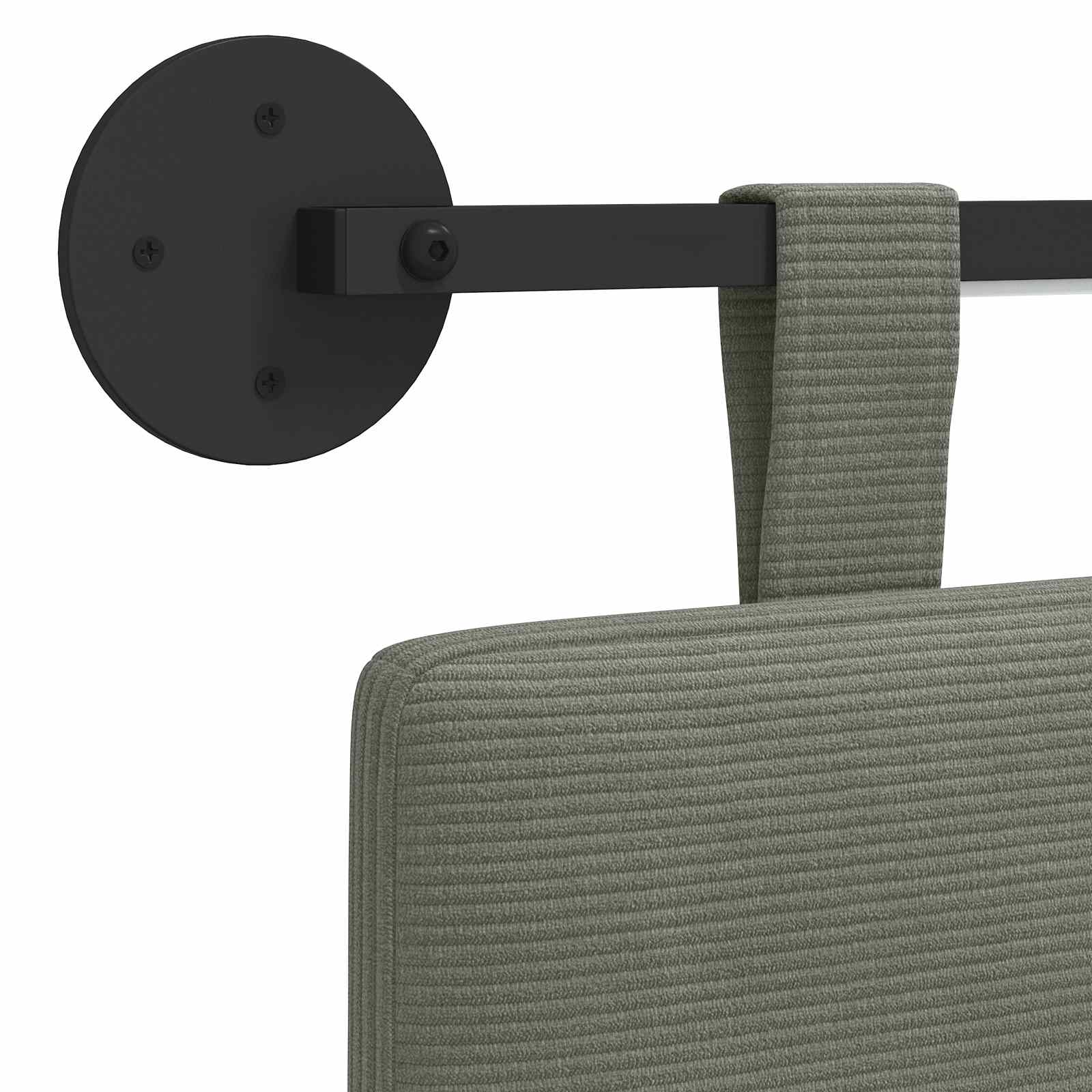 Testiera sospesa Con luce LED Grigio Chiaro Tessuto in Cords | homemem39