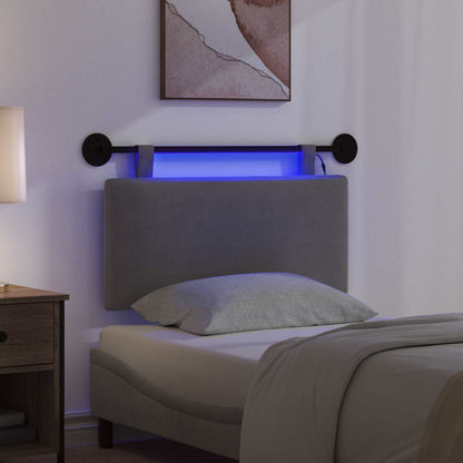 Testiera sospesa Con luce LED Grigio Chiaro Tessuto in Cords | homemem39