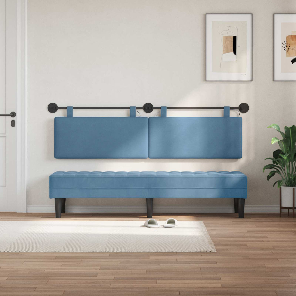 Testiera sospesa Blu Tessuto in Cords | homemem39