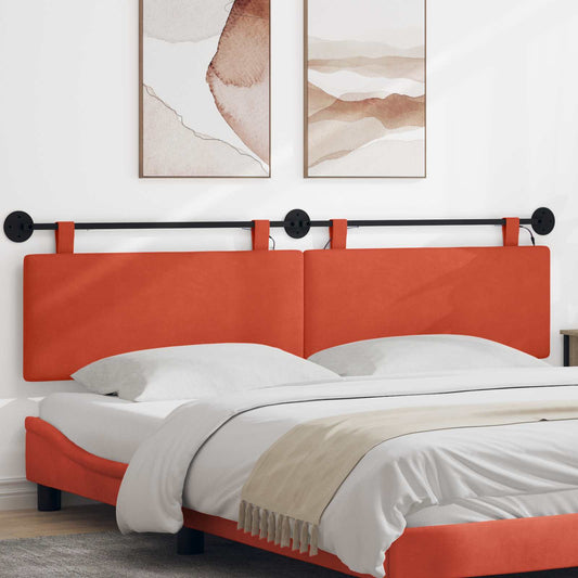 Testiera sospesa Rosso Arancio Tessuto in Cords