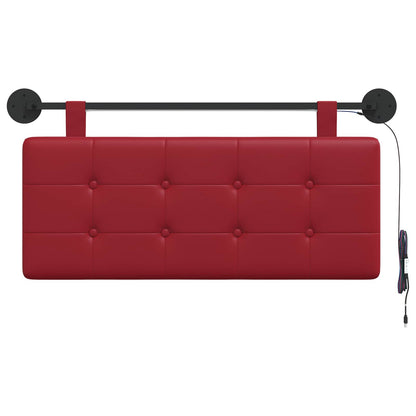 Testiera sospesa Con luce LED Rosso Vino Similpelle | homemem39