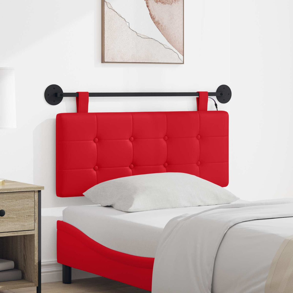 Testiera sospesa Rosso Similpelle | homemem39