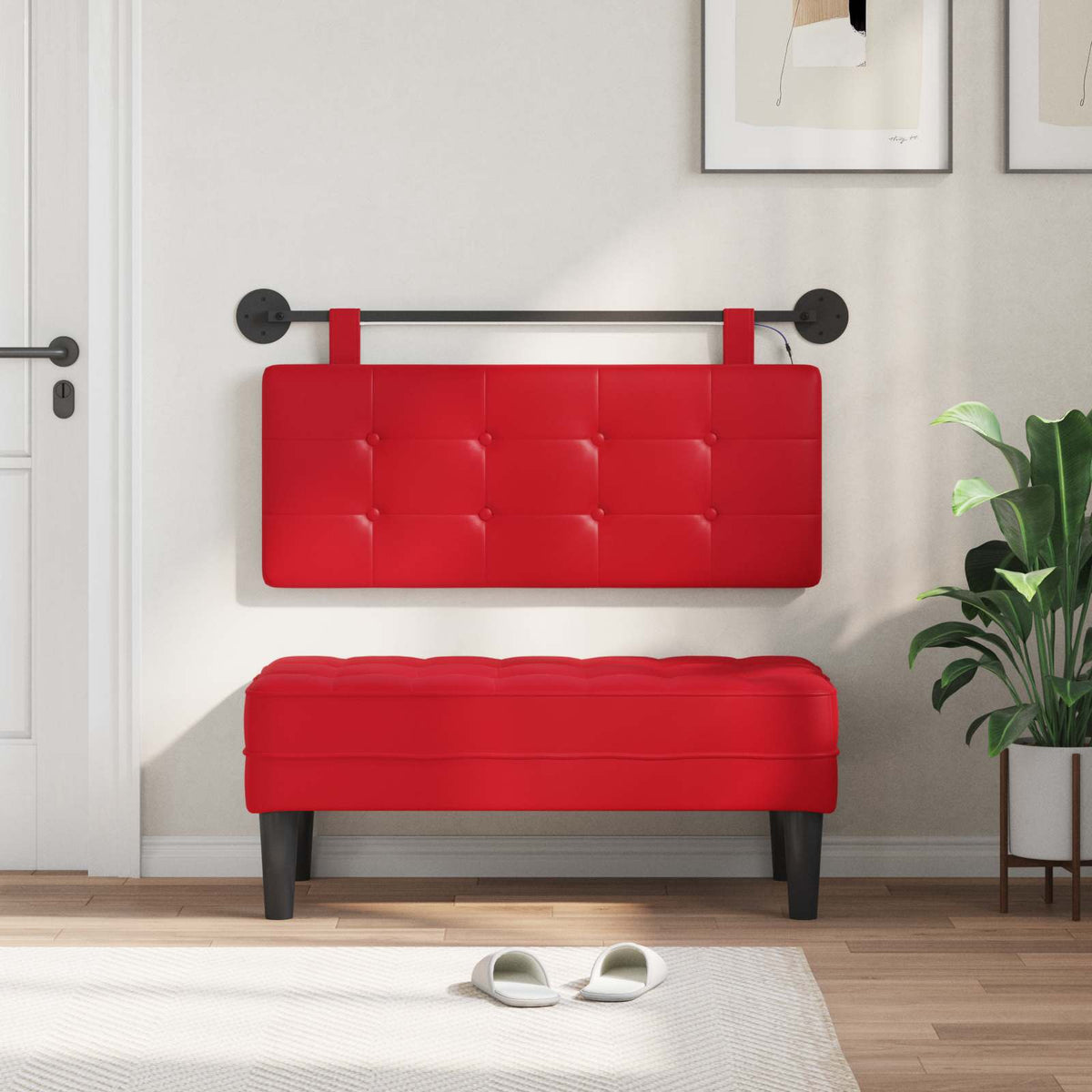 Testiera sospesa Rosso Similpelle | homemem39