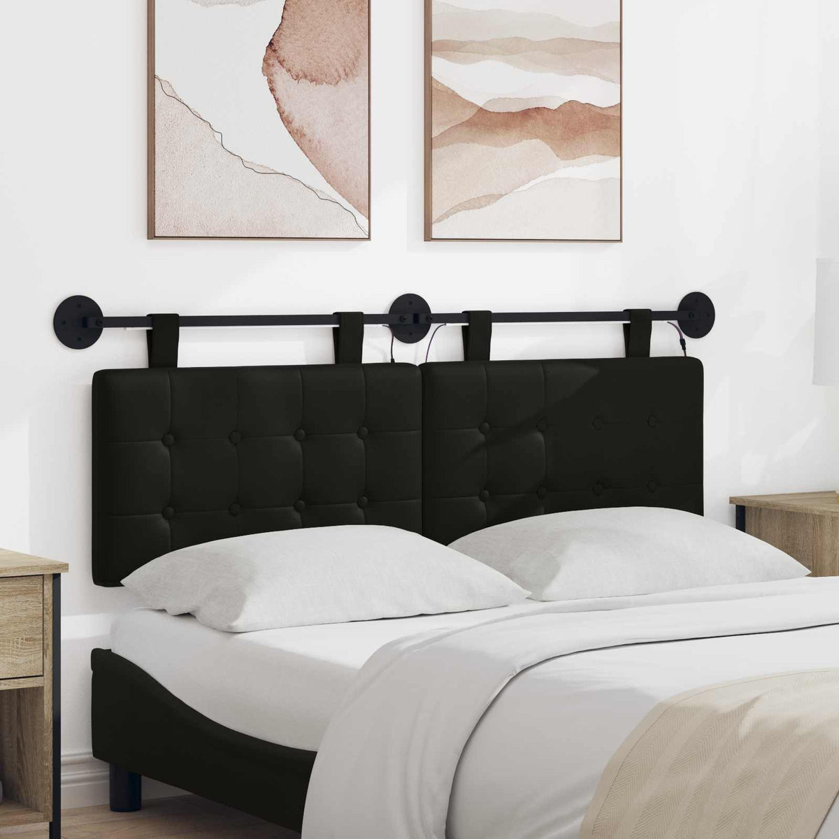Testiera sospesa Nero Similpelle | homemem39
