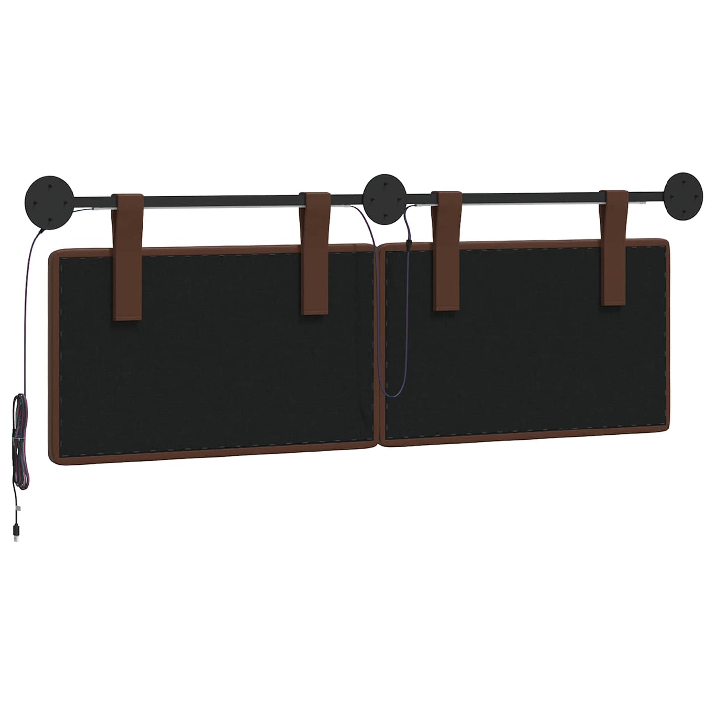 Testiera sospesa Con luce LED Marrone Similpelle | homemem39