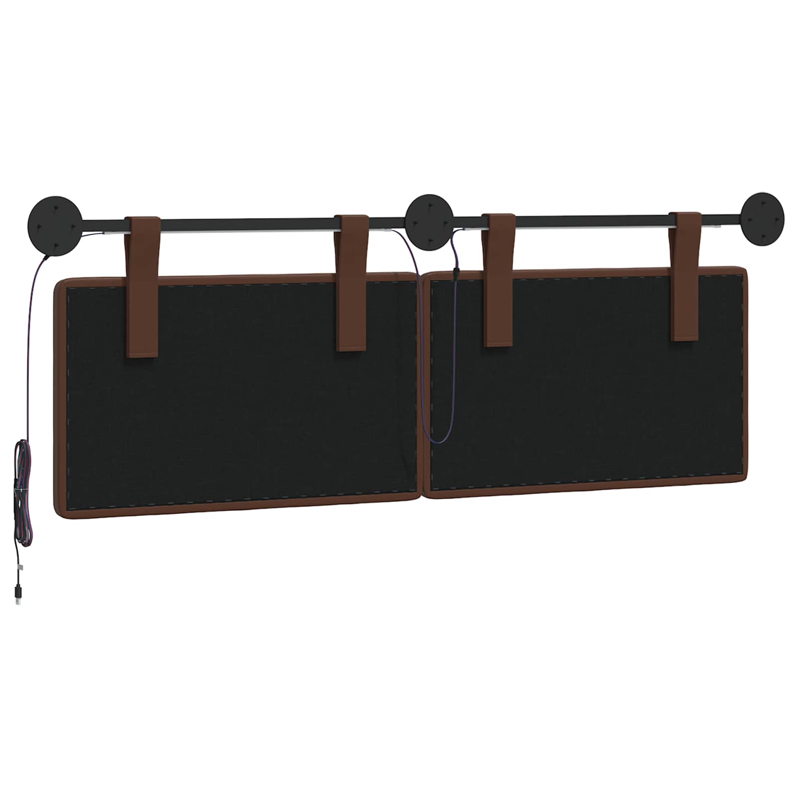 Testiera sospesa Con luce LED Marrone Similpelle | homemem39