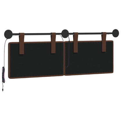 Testiera sospesa Con luce LED Marrone Similpelle | homemem39