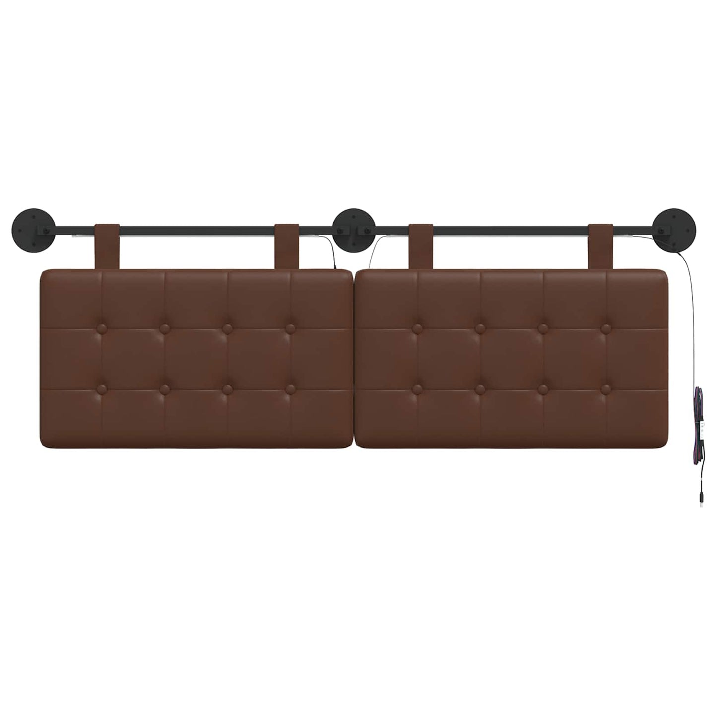 Testiera sospesa Con luce LED Marrone Similpelle | homemem39