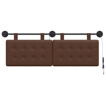 Testiera sospesa Con luce LED Marrone Similpelle | homemem39
