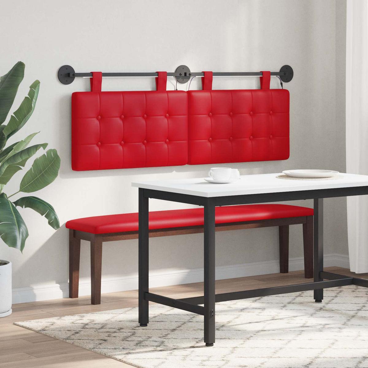 Testiera sospesa Rosso Similpelle | homemem39