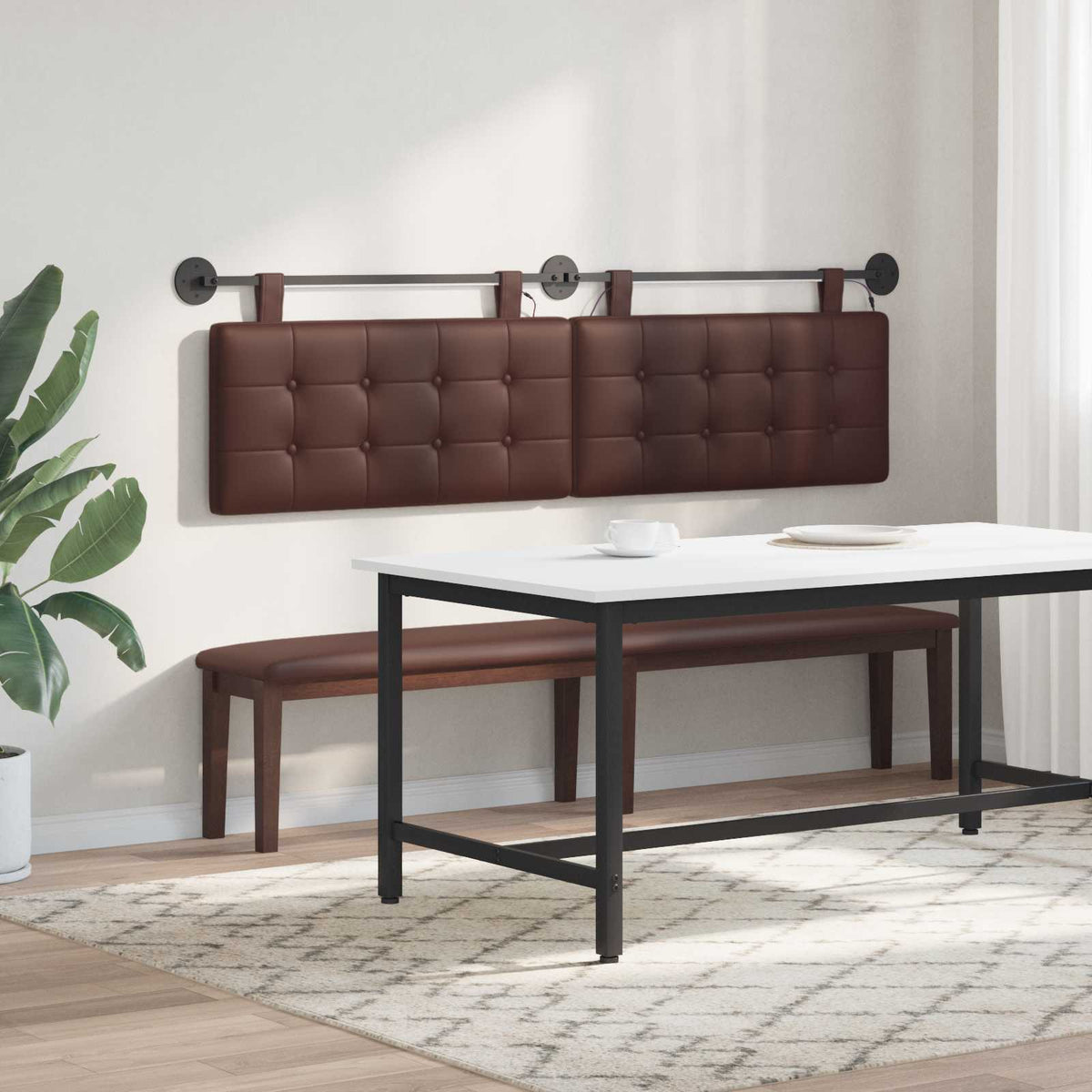 Testiera sospesa Marrone Similpelle | homemem39