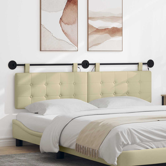 Testiera sospesa Con luce LED Crema Similpelle - homemem39
