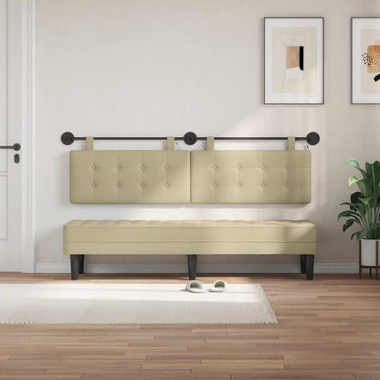 Testiera sospesa Con luce LED Crema Similpelle