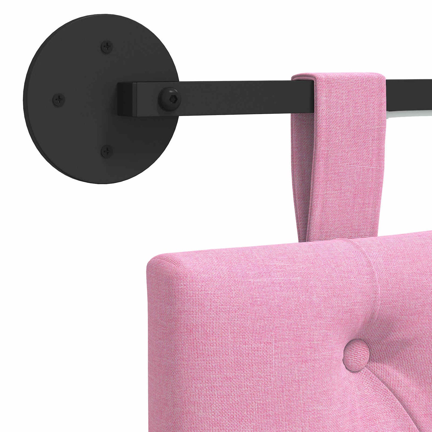 Testiera sospesa Con luce LED Rosa Tessuto | homemem39