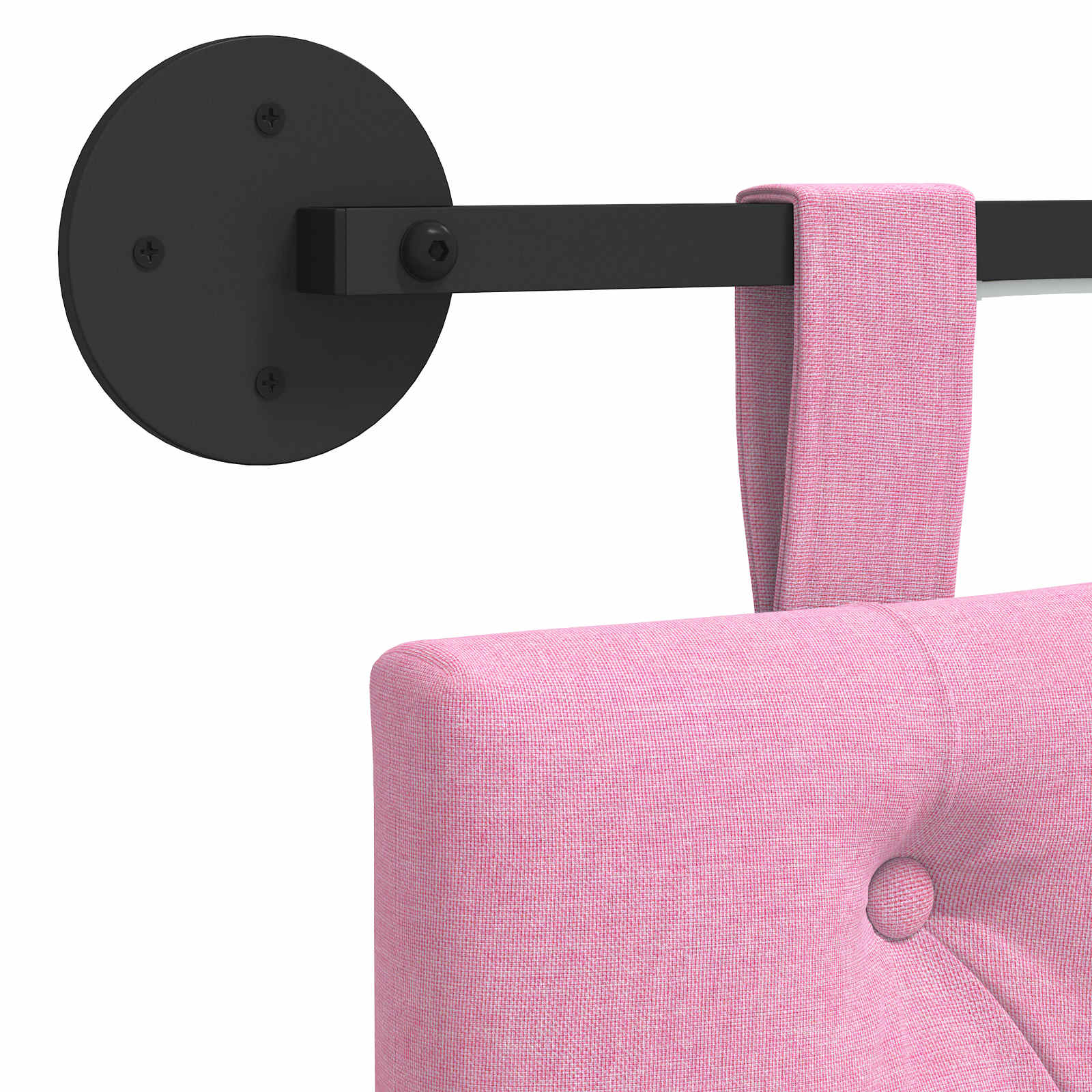 Testiera sospesa Con luce LED Rosa Tessuto | homemem39