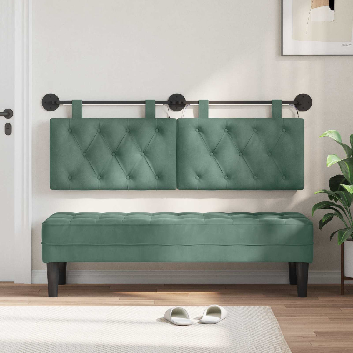 Testiera sospesa Verde Mare Velluto | homemem39