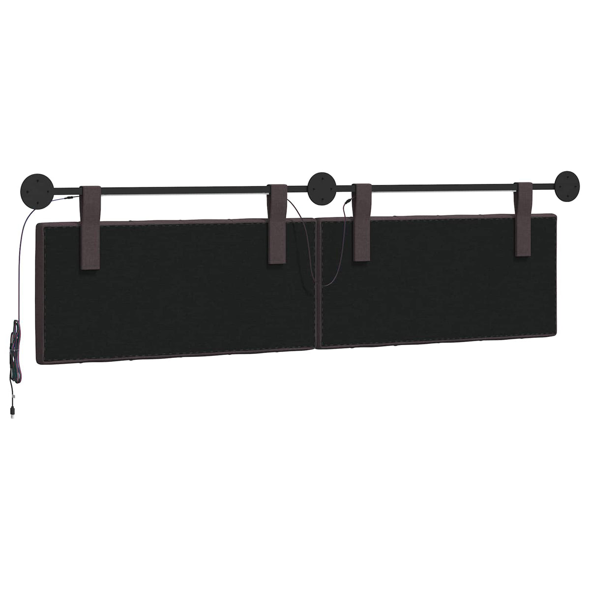 Testiera sospesa Marrone Scuro Tessuto | homemem39