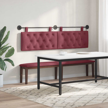Testiera sospesa Con luce LED Rosso Vino Tessuto | homemem39