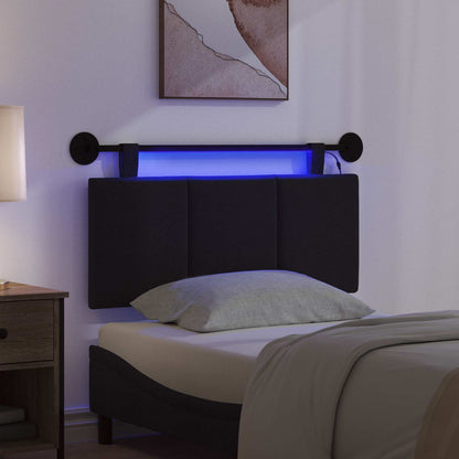 Testiera sospesa Con luce LED Nero Tessuto | homemem39