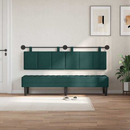 Testiera sospesa Con luce LED Verde Scuro Tessuto
