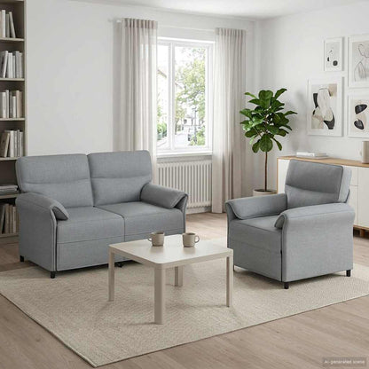 Set di divani 2 pz Grigio Chiaro Tessuto | homemem39