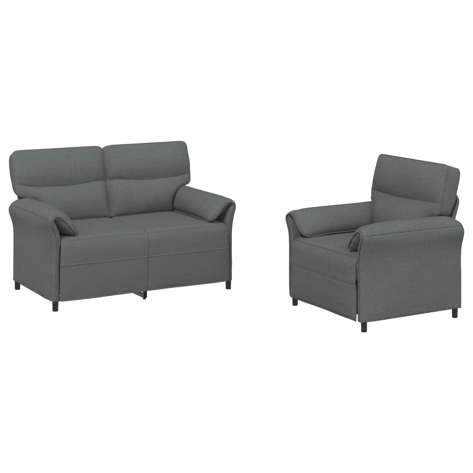 Set di divani 2 pz Grigio Scuro Tessuto | homemem39