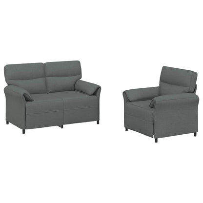 Set di divani 2 pz Grigio Scuro Tessuto | homemem39