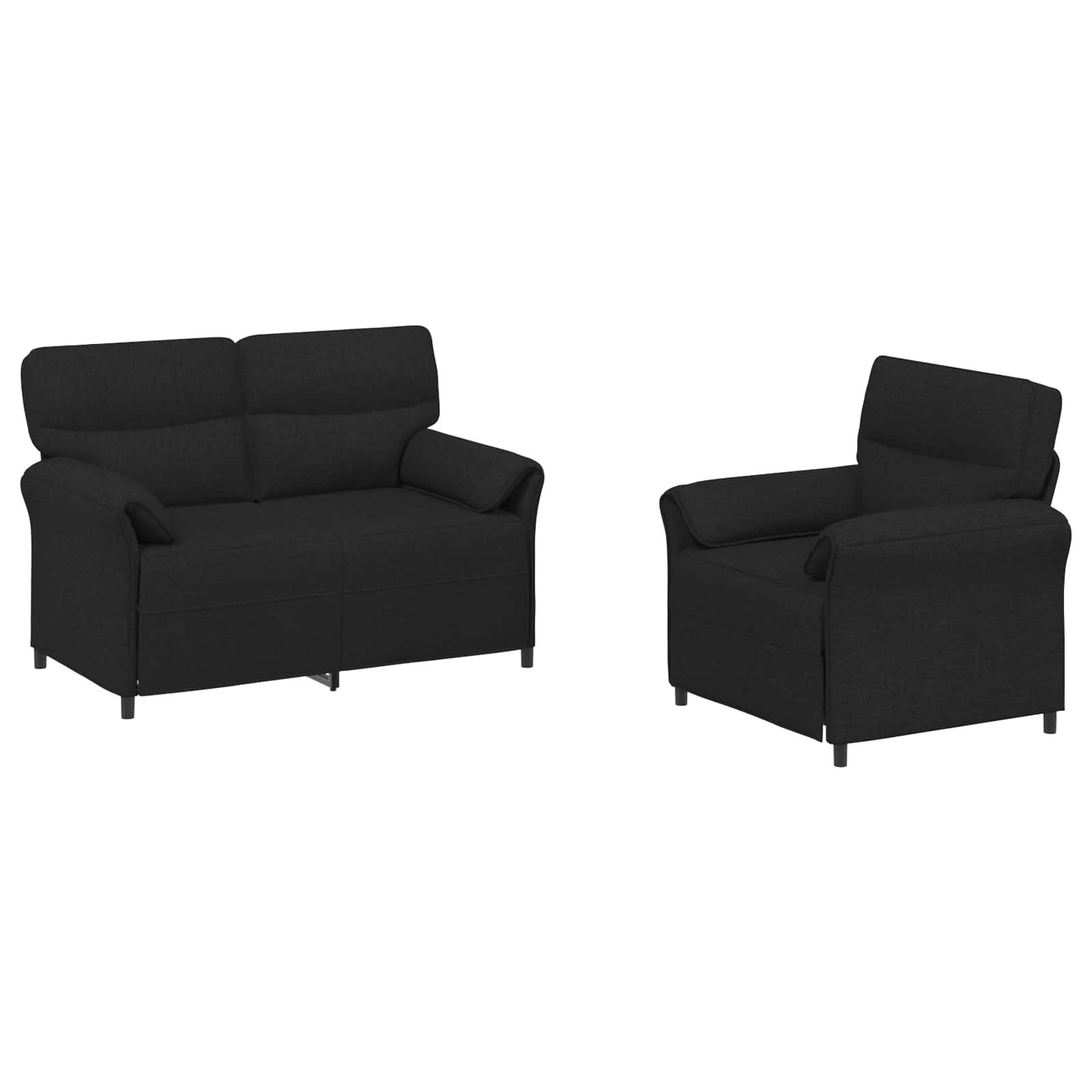 Set di divani 2 pz Nero Tessuto | homemem39